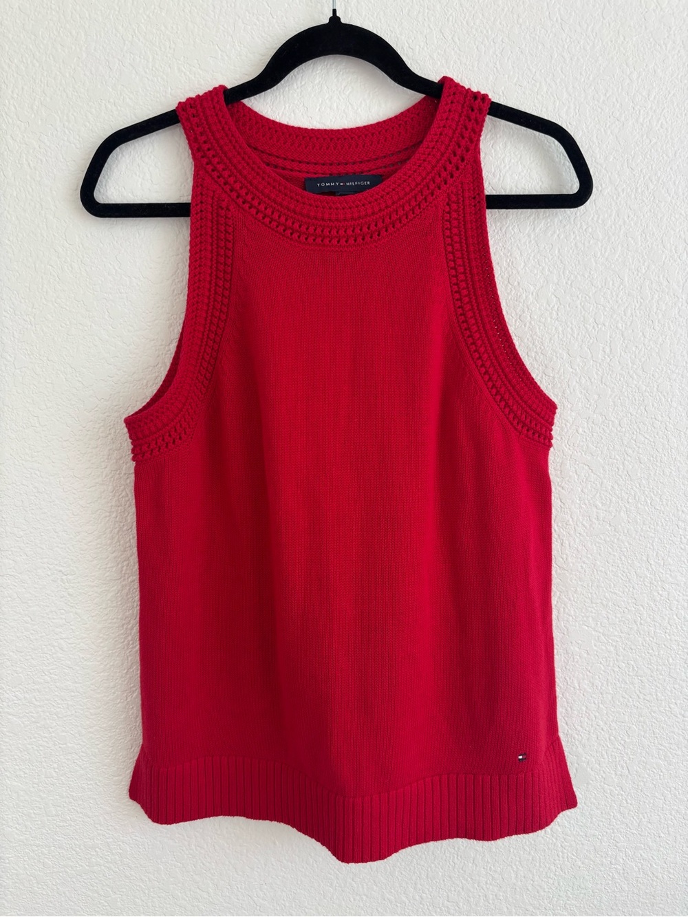 Tommy Hilfiger Bright Red Knit Racerback Tank